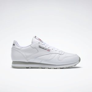 Adidasy Męskie Reebok Classic Leather Białe/Głęboka Szare PL 40CJSHK